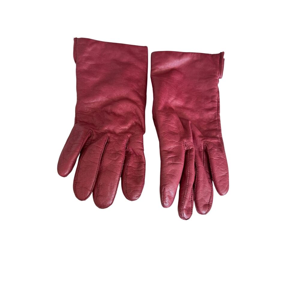Vintage Fownes Burgundy Leather Gloves Genuine Leather | Acrylic Lined Women’s